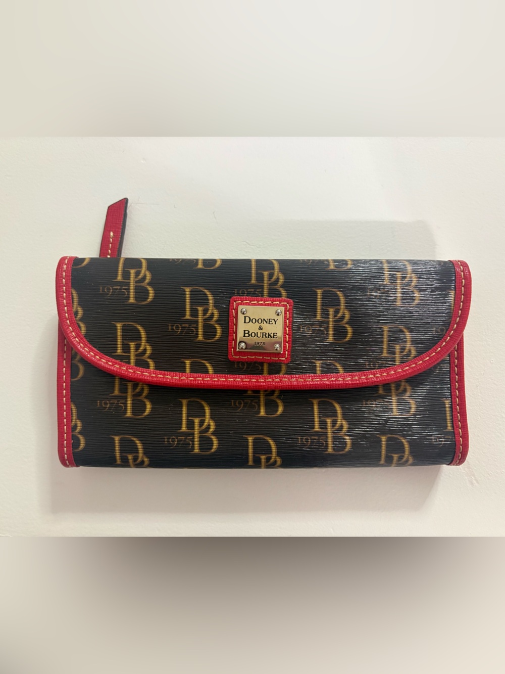 Dooney & Bourke Brown/Red DB Logo Wallet